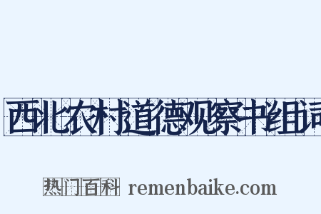 西北农村道德观察书组词是什么意思的图片